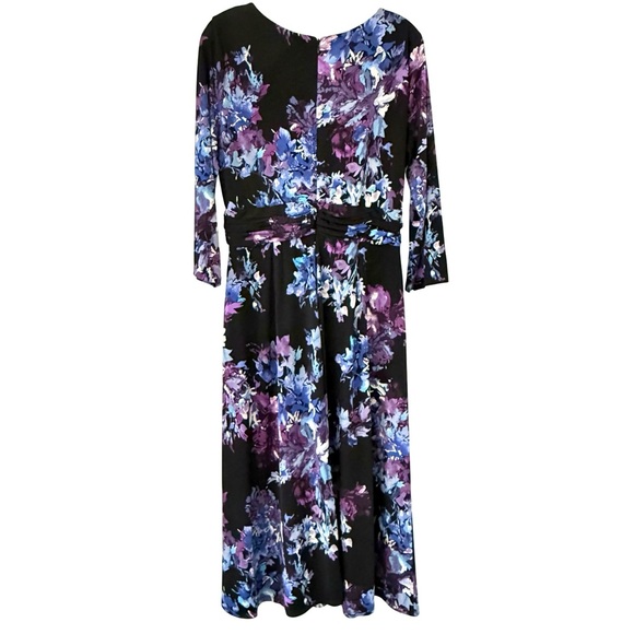 NorthStyle Fit & Flare Soft Comfort Knit Maxi Dress Sz 12-Blue-Purple-Black-EUC - Picture 4 of 11